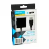 Vaizdo kabelio adapteris IBOX HDMI Type A kištukas į VGA D-Sub lizdą, 1080p, juodas, 105×25×20 mm