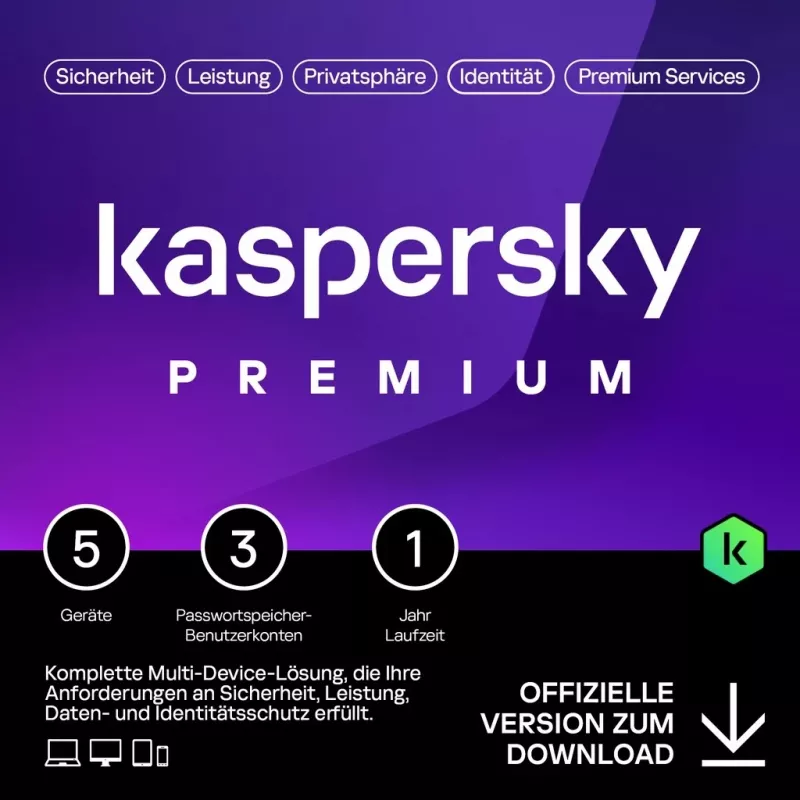 Kaspersky Premium – 5 Devices, 1 Year – ESD-DownloadESD