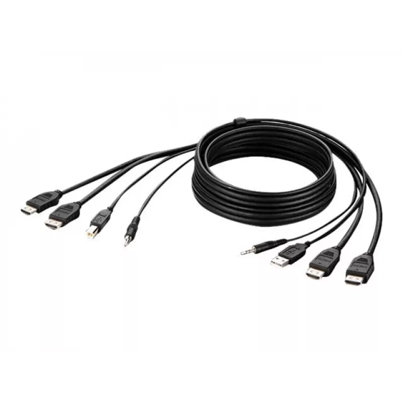 Belkin Secure KVM Combo kabelis – vaizdo / USB / garso kabelis – atitinka TAA – USB, mini lizdas, HDMI (kištukas)