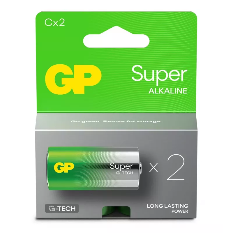 Alkaline Batteries LR14 /C GP Super 2PCS.