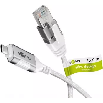 Goobay Ethernet laidas USB-C 3.1 į RJ45 plonas 15 m – jungia maršrutizatorių, modemą ar (74392)