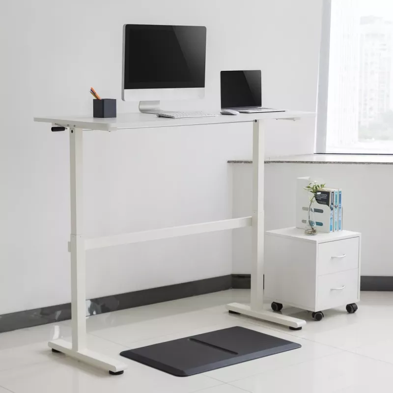 Rankinio aukščio reguliavimo stalas Ergo Office, maks. 40 kg, maks. aukštis 117 cm, su stalviršiu darbui stovint ir sėdint, ER-401 W