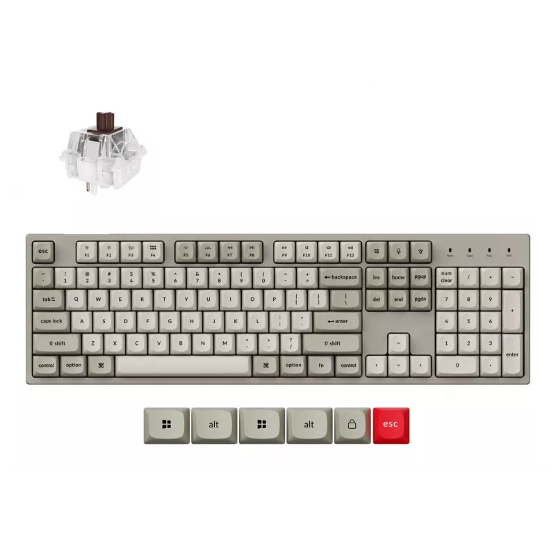Keychron C2 Pro 8K klaviatūra universali USB QWERTY US International pilka