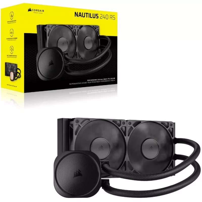 Corsair NAUTILUS 240 RS pagrindinės plokštės „viskas viename“ skysčio aušintuvas, juodas