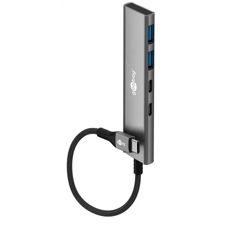 Goobay plonas 4-Port USB-Hub USB-C į/USB-A 5 Gbit/s - -Plug USB 3.2> (76563)