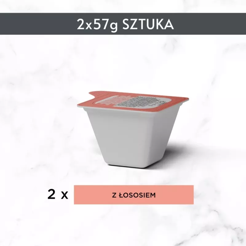 Šlapias kačių ėdalas Purina Nestlé Gourmet Revelations gabalėliai drebučiuose su lašiša 2x57 g, suaugusioms katėms, pilnavertis pašaras
