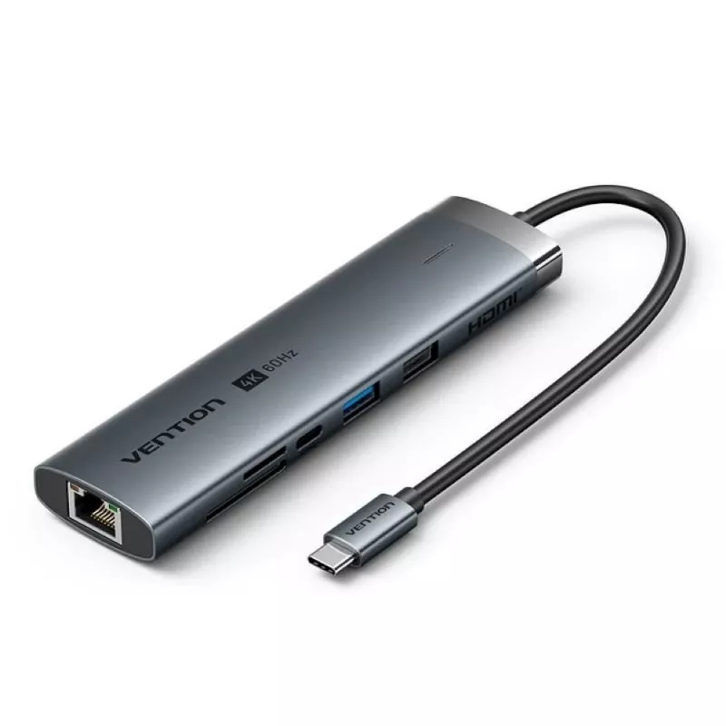 Vention USB-C 8-in-1 4K 60Hz 100W prijungimo stotelė