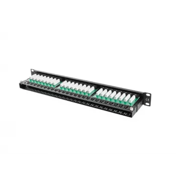 Komutacinis skydas LANBERG PPU5-1048-B 1U, 48 prievadų Cat5e, juodas, 445×102×44,5 mm