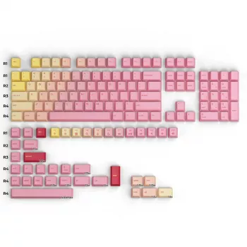 „Aptel Glorious GPBT Pink Grapefruit Forge“ klaviatūros klavišų rinkinys – PBT klavišai, skulptūrinis profilis