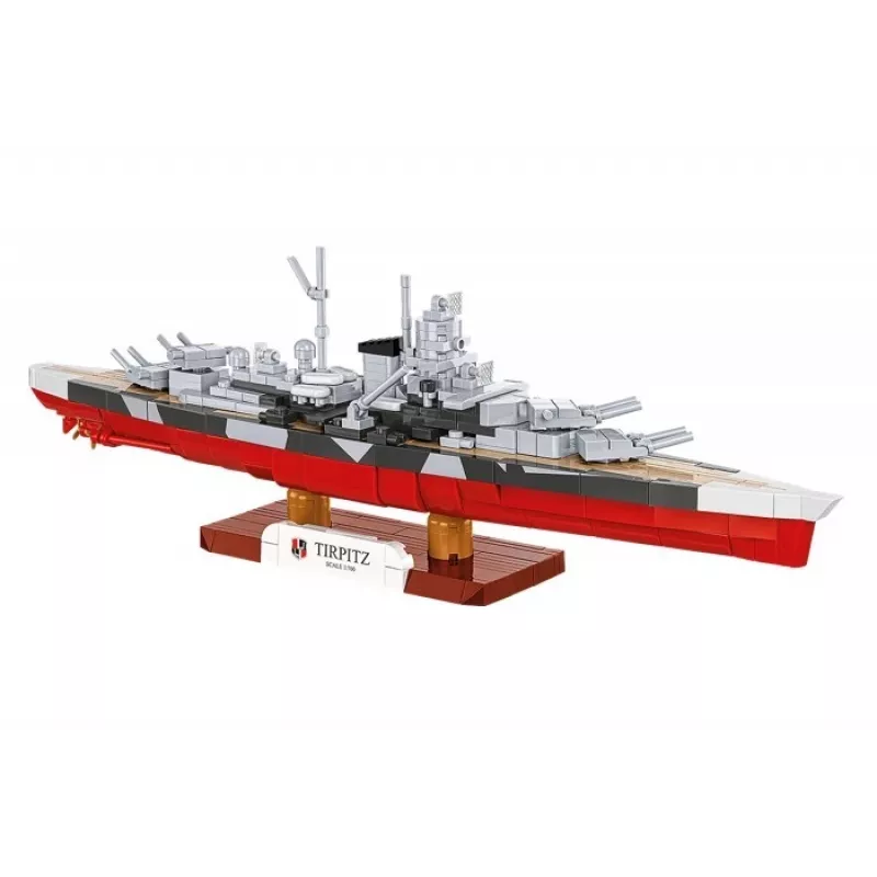 Konstruktorius Cobi Battleship Tirpitz modelis su 593 dalimis, mastelis ir demonstravimo ypatybės
