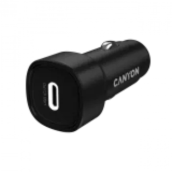 Automobilinis įkroviklis CANYON OnDrive 30 PD 30W USB-C juodas — automobilinis USB-C maitinimo adapteris 30W PD