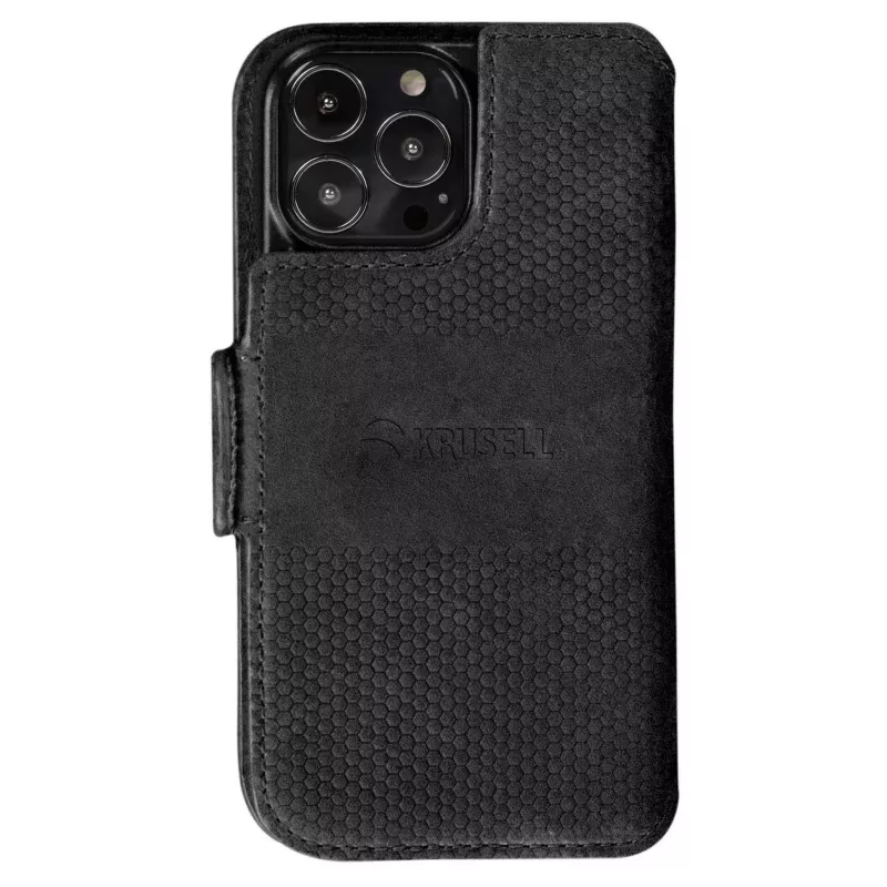 Dėklas-piniginė Krusell 62396, skirtas iPhone 13 Pro Max 17 cm, juodas