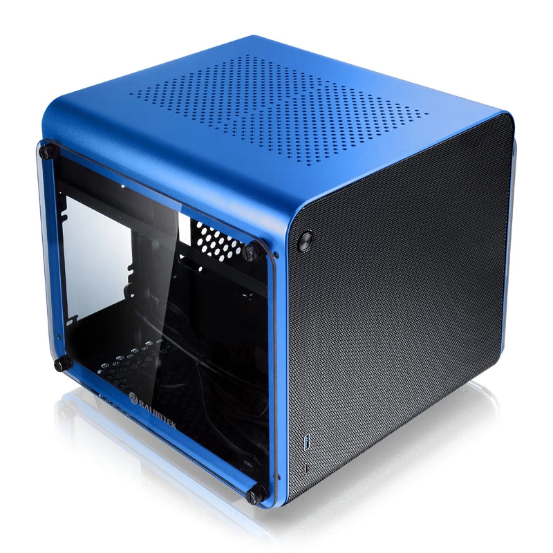 Mini-ITX korpusas RAIJINTEK METIS EVO TG — grūdintas stiklas, mėlynas