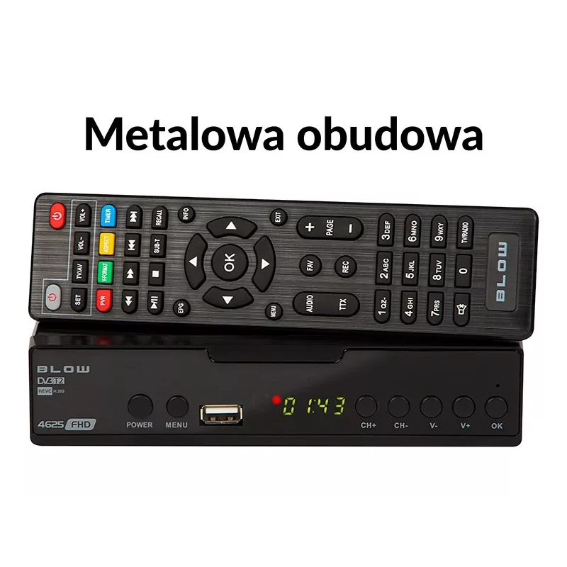 Skaitmeninis TV imtuvas BLOW 4625FHD DVB-T2 H.265 antžeminis priėmėjas, HDMI, USB, SCART, Ethernet, S/PDIF