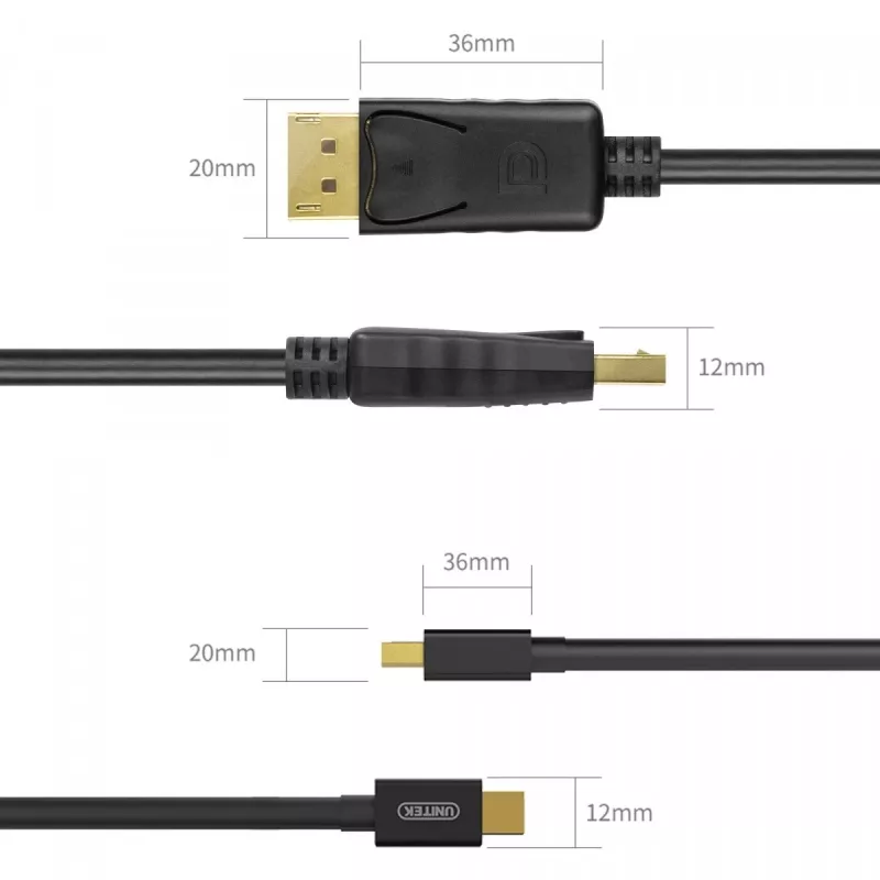 kabelis miniDisplayPort/ DisplayP M/M 2m;Y-C611BK