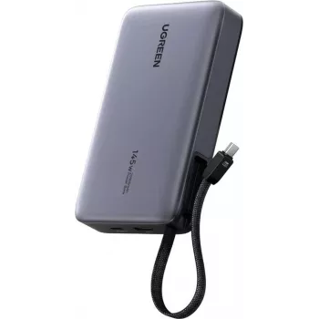 Išorinė baterija UGREEN PB551 20 000 mAh 145 W su 1x USB-C, 1x USB-A ir integruotu kabeliu (55992B)