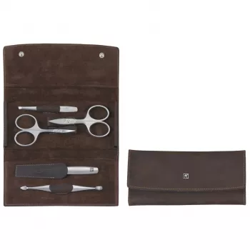 Manikiūro ir pedikiūro rinkinys ZWILLING 97407-007 — 5 dalių rinkinys su odiniu dėklu