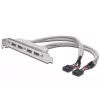 Lizdo laikiklio kabelis USB 2.0 HighSpeed Type 2xIDC (5pin)/4xUSB A M/F pilkas 0,25 m