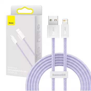 Baseus Dynamic laidas USB į Lightning, 2,4A, 2m (violetinis)
