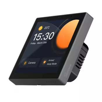 Prie sienos montuojamas išmanusis valdymo pultas „Sonoff NSPanel Pro“ — Wi‑Fi, Bluetooth, ZigBee palaikymas, modelis NSPanel86PB