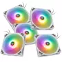 120 mm PWM korpuso ventiliatorių rinkinys BitsPower Notos RGB — balti, 5 vnt. pakuotė (BPTA-FX1812NTWH-5)
