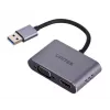UNITEK V1304A vaizdo kabelio adapteris 0,15 m USB Type-A HDMI + VGA (D-Sub) Pilka