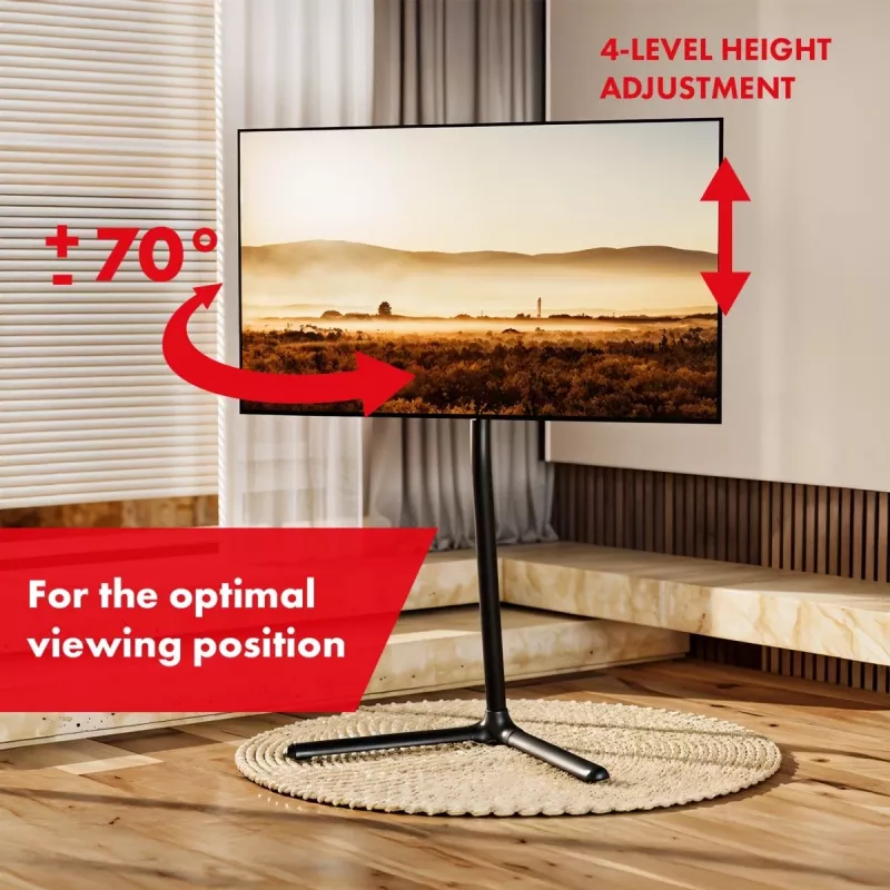 TV grindų stovas MACLEAN MC-494 32–70 colių televizoriams, VESA iki 400×400 mm, maks. apkrova 40 kg, pakreipimas 70°