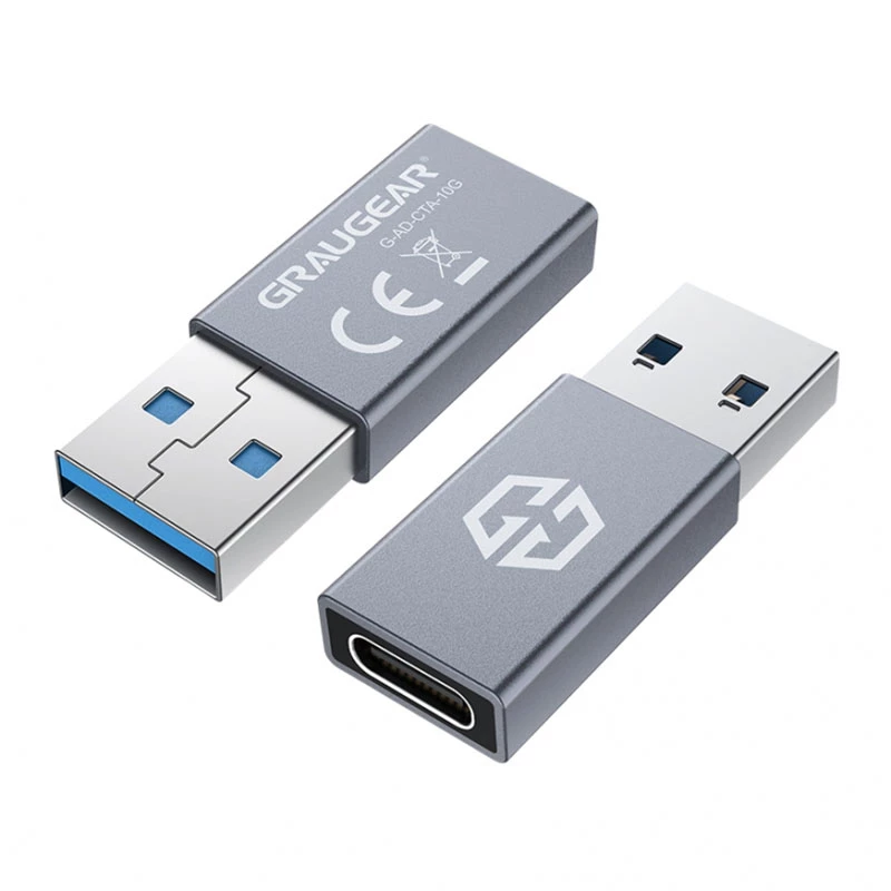 Jungčių adapteris GRAUGEAR G-AD-CTA-10G USB-A į USB-C, sidabrinis