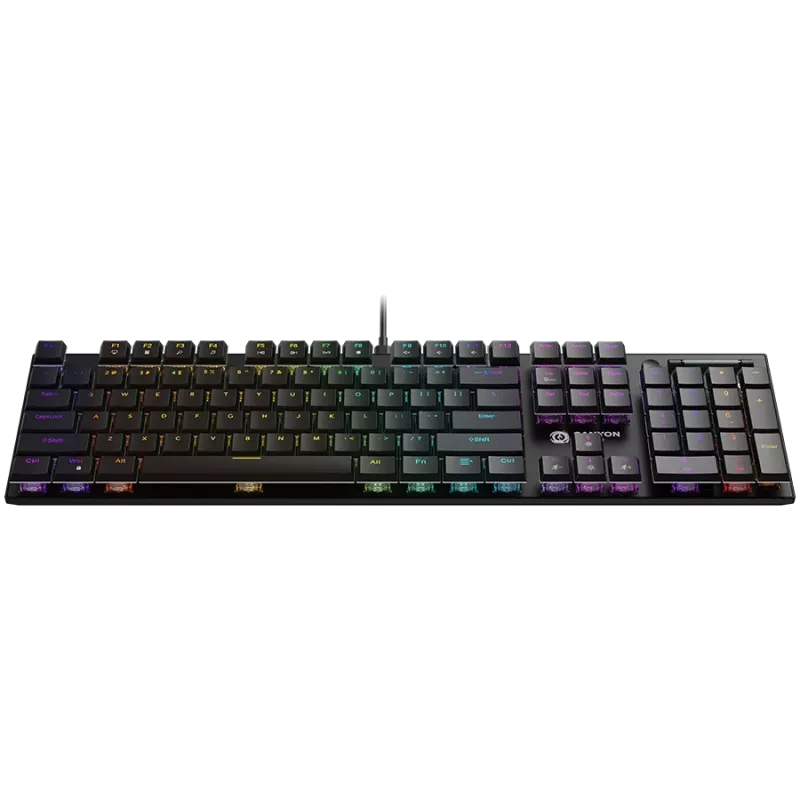 Canyon Cometstrike GK-55 klaviatūra, žaidimams, USB, QWERTY, anglų k., juoda, mechaninė, 104 klavišai