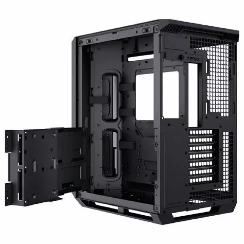 APNX V1-W-BK-v1 Midi bokštas juodas, mediena