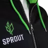 GamersWear SPROUT Basic užtraukiamas džemperis su gobtuvu, dydis M, juoda/žalia