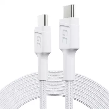 USB C į USB C kabelis Green Cell KABGC29W 2 m, USB 3.2 Gen 1, 60 W PD, pintas TPE, baltas
