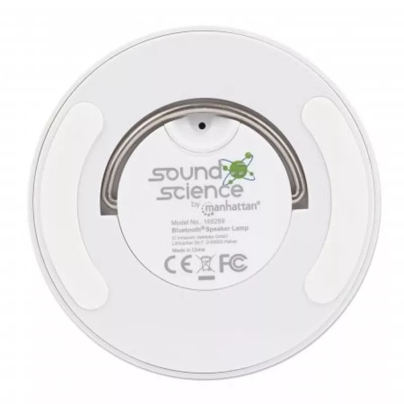 Manhattan Sound Science Bluetooth garsiakalbis, 5 val. atkūrimo laikas, 10 m veikimo nuotolis, microSD kortelių skaitytuvas (32 GB), 3,5 mm aux jungtis, 3 W išvestis, USB-A įkrovimo laidas komplekte, 1200 mAh baterija, Bluetooth v5, įmontuota pakabinimo kilpa, balta, 3 metų garantija