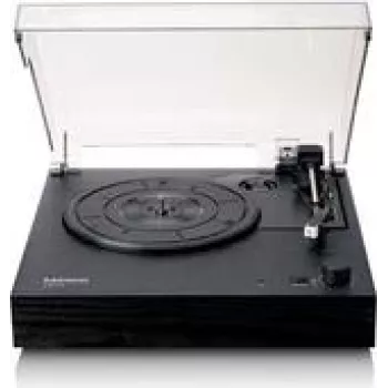 Patefonas Lenco LS-15BK juodas diržinis patefonas LS15, įmontuotas fono stiprintuvas, USB išvestis