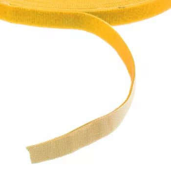 LABEL THE kabelis LTC PRO ritinėlė juostelė, dvipusis kilpinis–kabliukinis ritinys, 25 m, geltonas