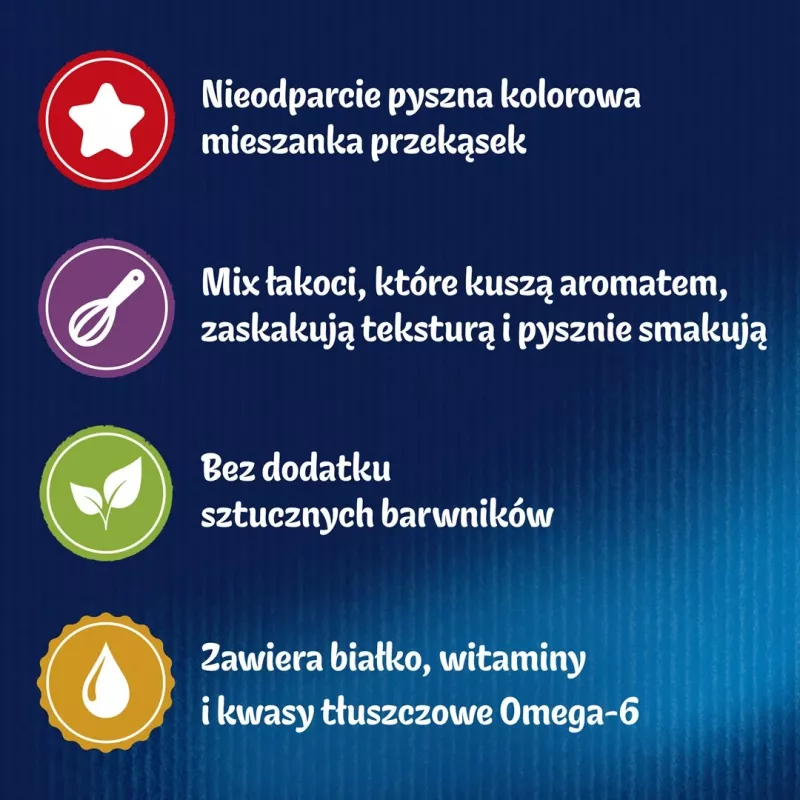 Felix Party Mix keptų katinų skanėstų maišelis 60 g — Felix Party Mix kepti suaugusioms katėms