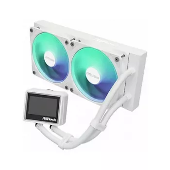 CPU aušintuvas ASROCK Challenger White 240 Digital — 240 mm AIO skysčio aušintuvas, baltas
