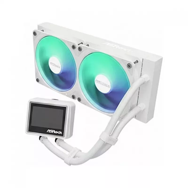 CPU aušintuvas ASROCK Challenger White 240 Digital — 240 mm AIO skysčio aušintuvas, baltas