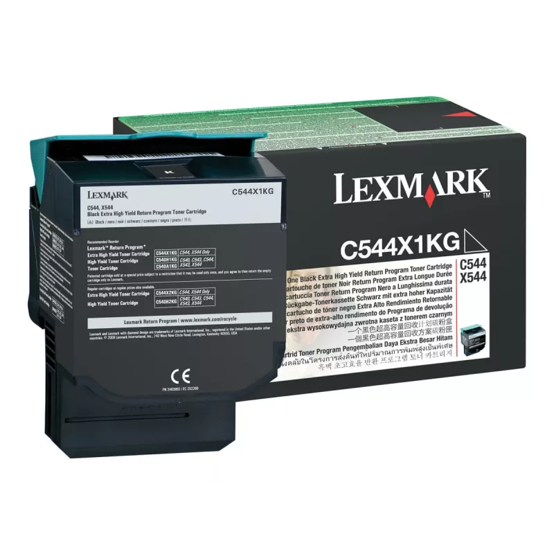 Lexmark C544X1KG - rašalas, juodas - skirtas C544dn, C544dtn, C544dw, C544n, X544dn, X544dn RCS, X544dtn, X544dw, X544n