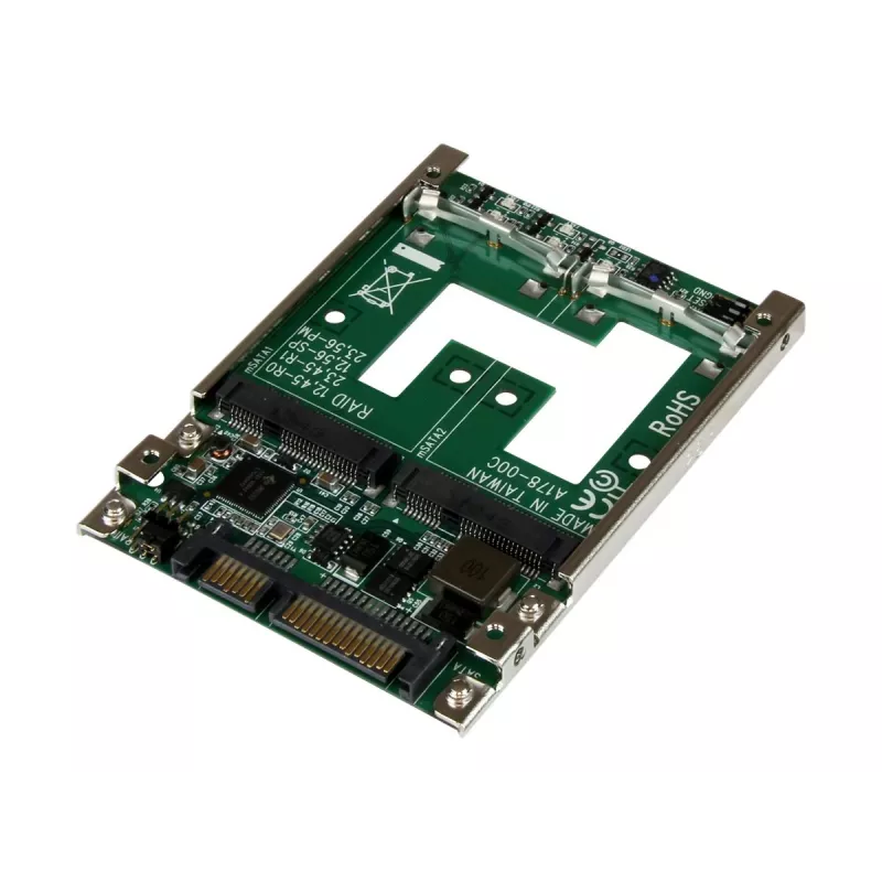 „StarTech.com“ dvigubas mSATA SSD į 2,5 col. SATA RAID adapterio keitiklis