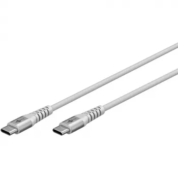 Goobay KAB USB-C (ST-ST) 2m jungiamasis laidas su tekstiliniu apvalkalu, baltas USB laidas USB 2.0 USB C (70194)