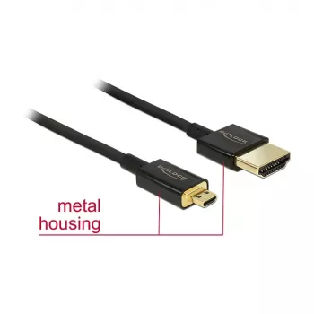 HDMI laidas DeLOCK 85119 0,25 m A tipo D tipo juodas