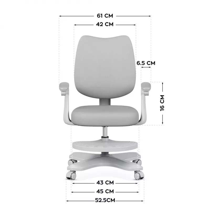Biuro pasukama kėdė mark adler Junior 4.6 Pilka — kompaktiška ergonomiška darbo kėdė