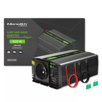 Qoltec Monolith maitinimo adapteris inverteris Auto 600 W 12 V