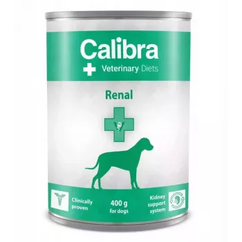 Šlapias šunų maistas Calibra Veterinary Diets Renal Chicken 400 g — inkstų funkcijos palaikymas, drėgmė 78%, baltymai 5,5%, riebalai 8%