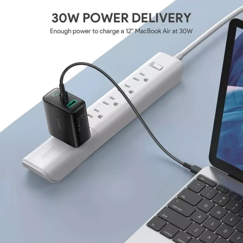 sieninis Charger 2xUSB Galia Delivery (1xUSB A+1xUSB C) 5.4A 30W Dynamic Detect PA-D1