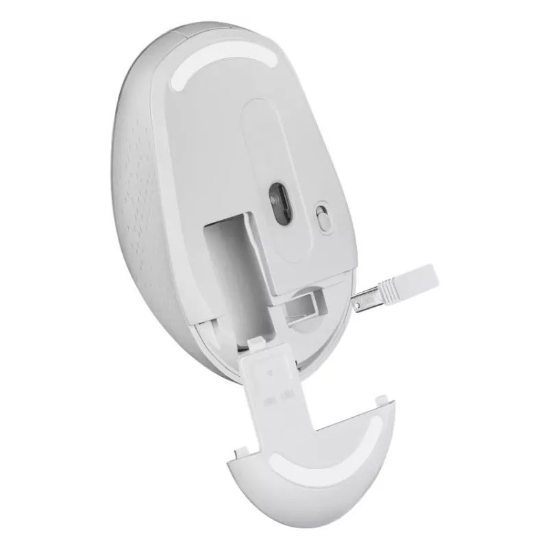 Belaidė pelė su tyliu spustelėjimu AURIS MB-027 800/1200/1600 DPI balta