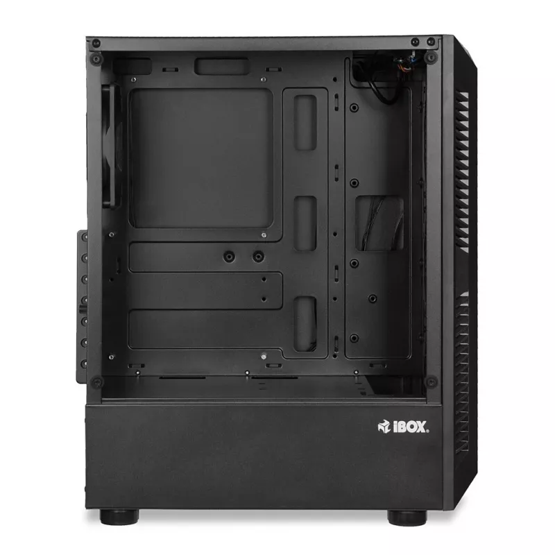 PC korpusas IBOX LUPUS 27 Midi Tower ATX, grūdintas stiklas, RGB, 455×200×380 mm, palaiko ATX, GPU iki 32 cm