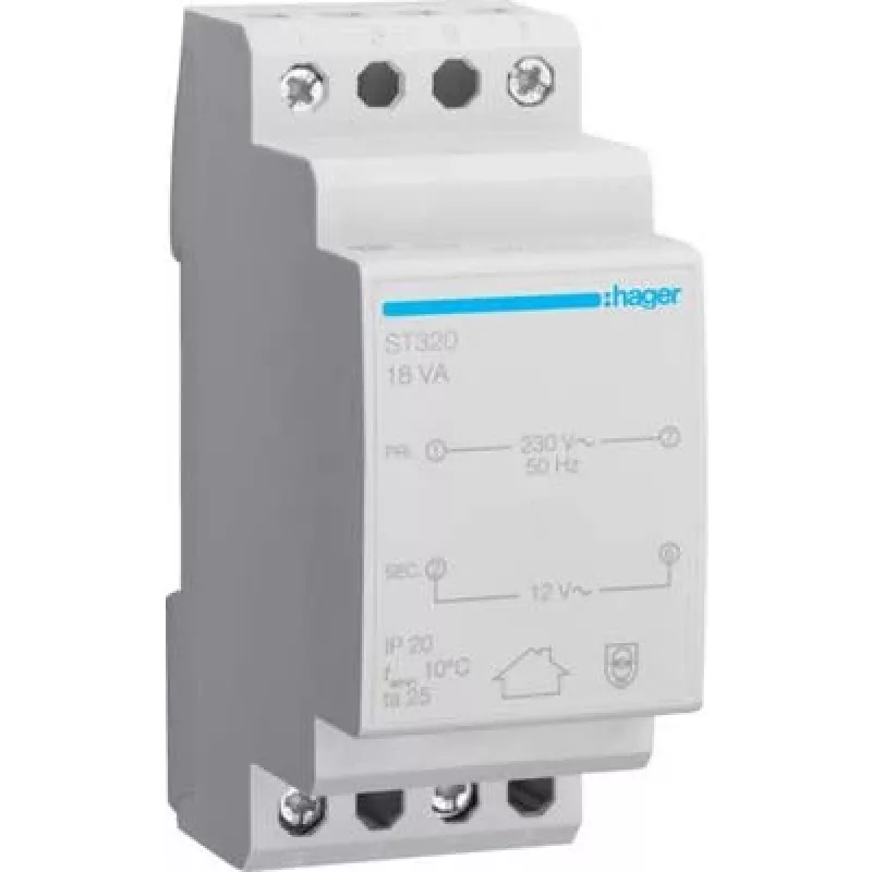 Hager saugos transformatorius 12 V 1,5 A ST320 (ST320)