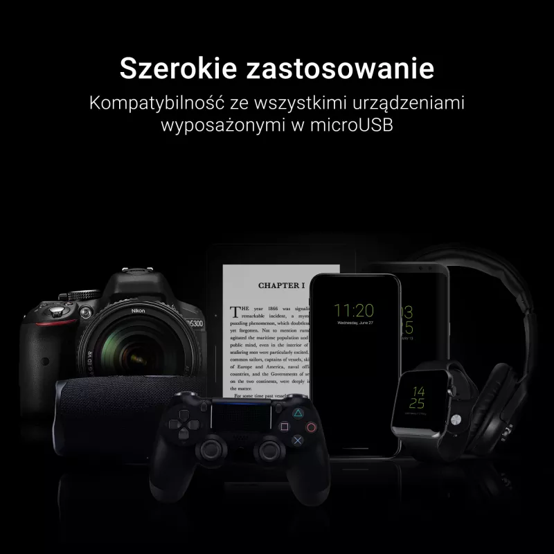 Matte Flat kabelis - USB-A į Micro-USB
